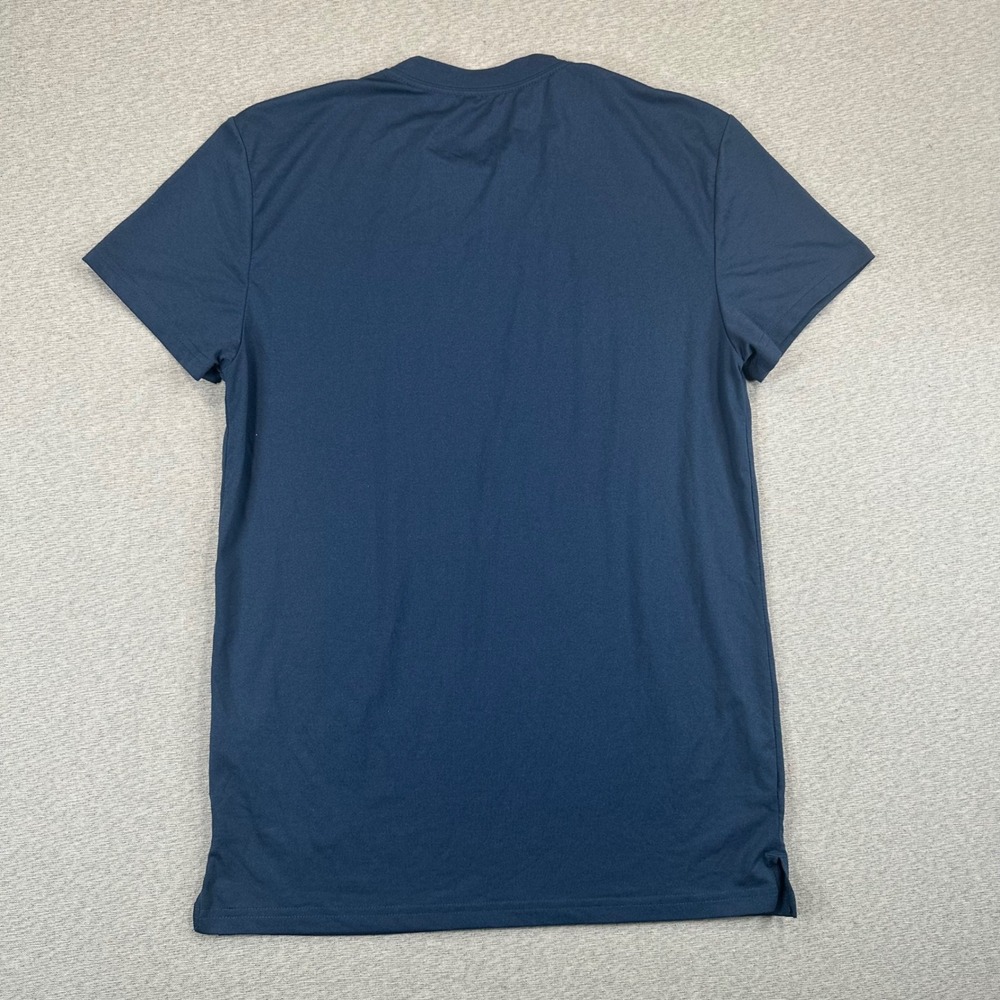 Burlebo Shirt Womens Small Navy Blue Solid Performance Short Sleeve Stretch - Picture 8 of 9